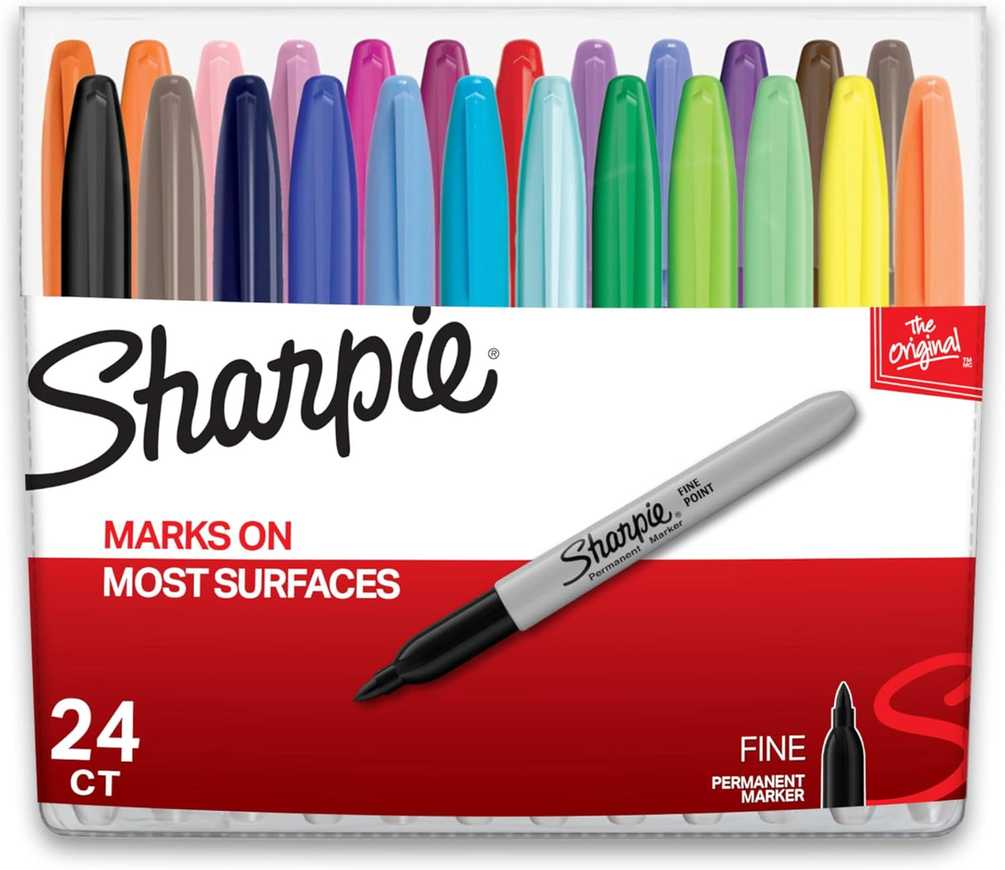 Sharpie Permanent Markers, Fine Tip, 12 Count - Quick Drying, Fade Resistant, Arts & Crafts, Desk, Office Supplies