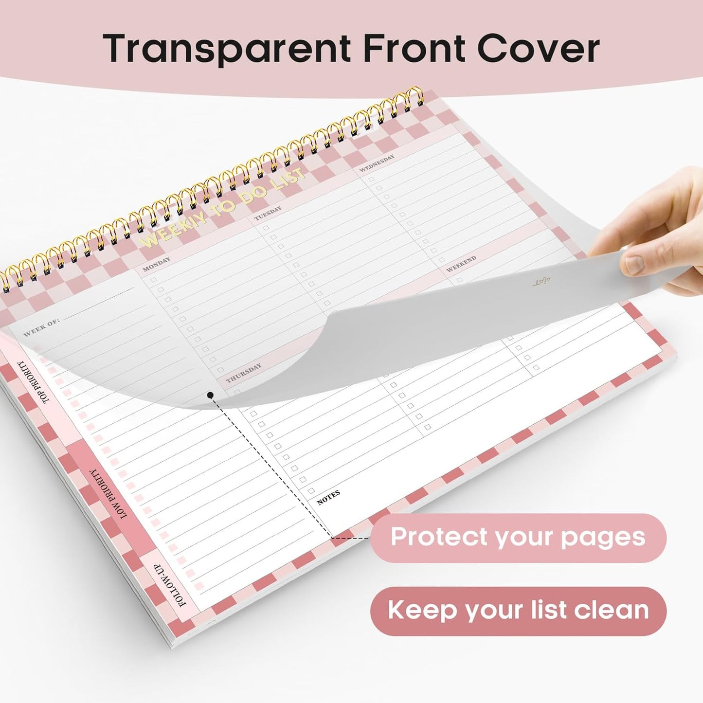 Taja Weekly To Do List Notepad with 52 Undated Sheets（8.5"×11"）- Weekly Desk Planner for Women & Man, Work and Home -1 Pack Violet Dream