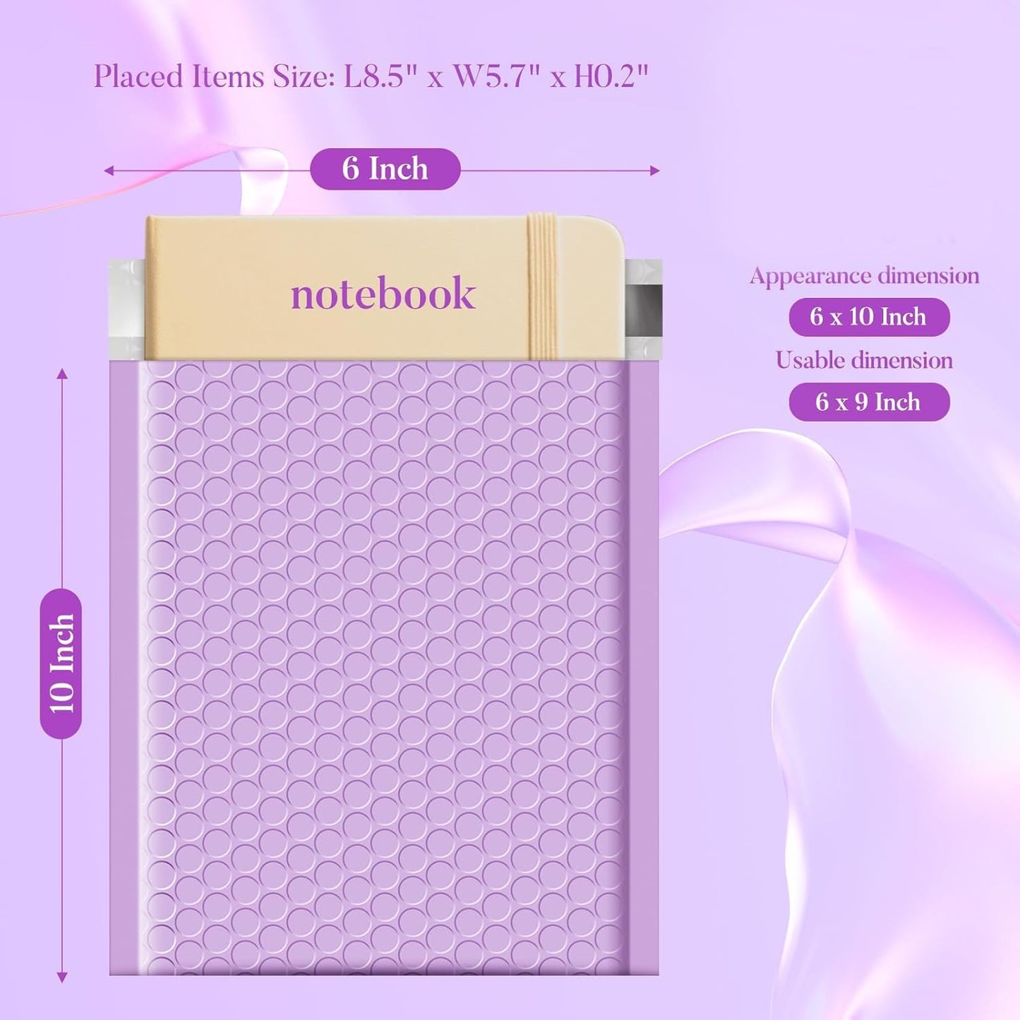 Fuxury Bubble Mailer 6x10" 100 Pack White Bubble Mailers Usable Size 6x9" Self Seal Padded Mailing Envelopes Opaque Bubble Padded Mailer for Small Business Mailing Jewelry Makeup Small Items