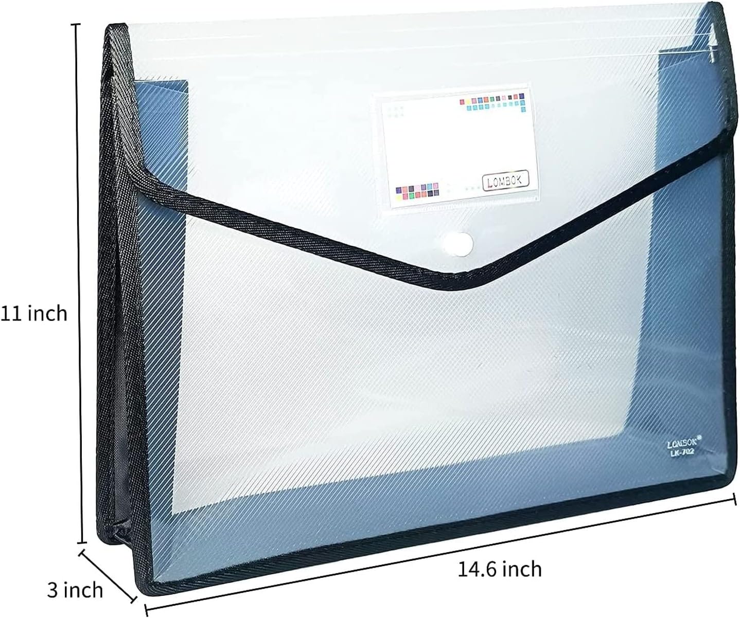YoeeJob Plastic File Folders Legal Size Expandable Document Folder with Snap Button Closure, A4 Expanding File Wallet Envelopes Pouch with Label Pocket, 2 Packs, Black