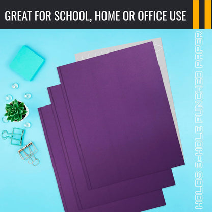 Better Office Products Blue Paper 2 Pocket Folders with Prongs, 50 Pack, Matte Texture, Letter Size Paper Folders, 50 Pack, with 3 Metal Prong Fastener Clips, Blue
