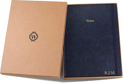 Wykeham's Executive Notebook – 8.5" x 12" – Customization Available (Personalized Black – Lined)