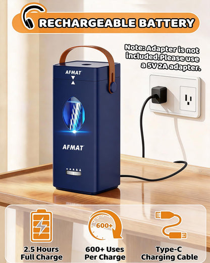 AFMAT Electric Pencil Sharpener, Rechargeable & Cordless, Fully Automatic Pencil Sharpener for Classroom, Auto in & Out, 5 Sharpness Modes, Heavy Duty Sharpeners for 6-12mm No.2/Jumbo Pencils PSC7
