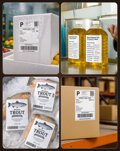 MUNBYN Thermal Direct Shipping Label (Pack of 500 4x6 Per Fanfold Labels) - Commercial Grade
