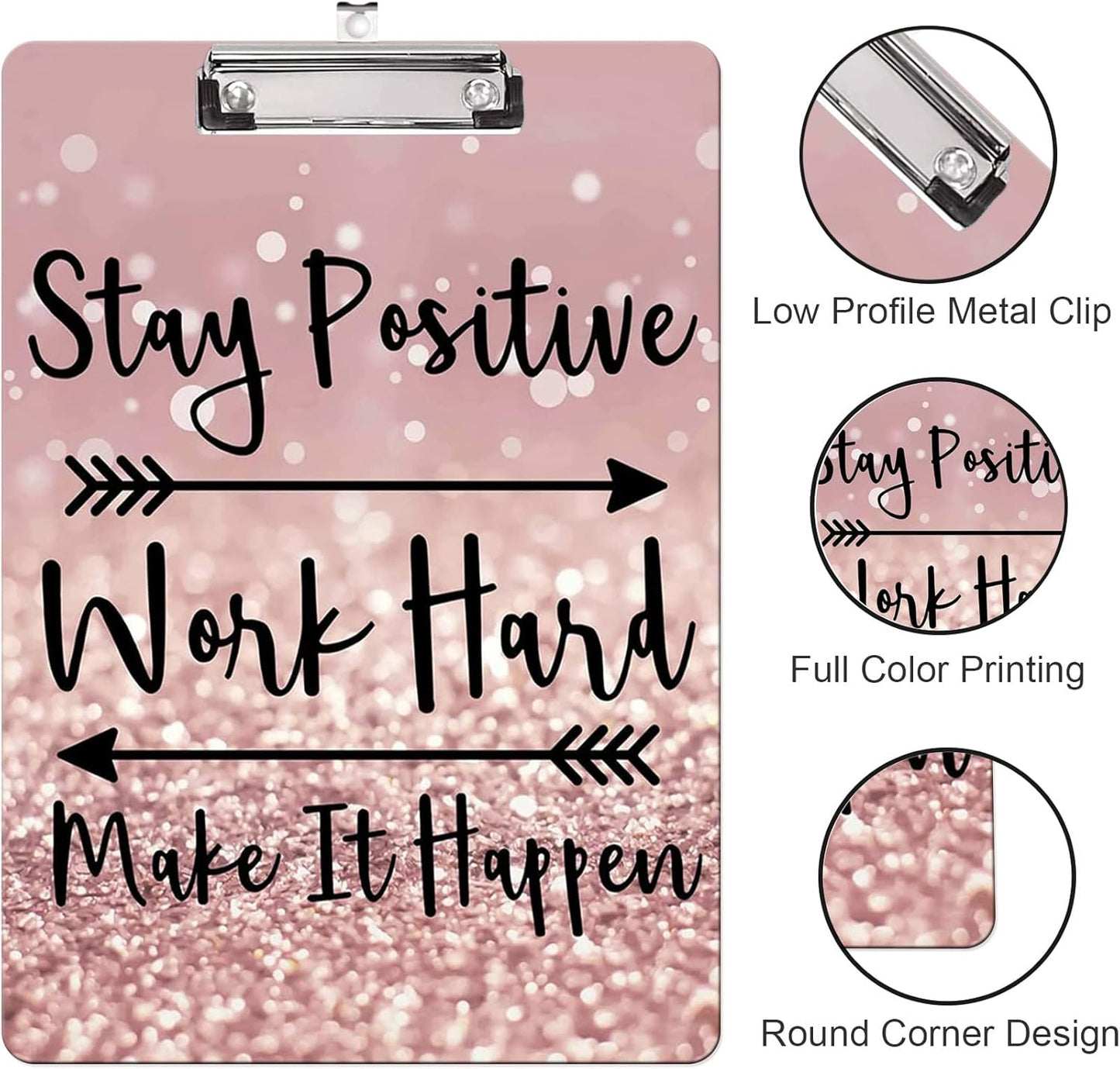 Fashion Clipboard, A4 Letter Size Wooden Decorative Clipboards for Teacher, Nurse, Doctor,Student and Kids, Cute Design for Standard Size 12.2" x 8.9" (C-Pink Purple Marble)