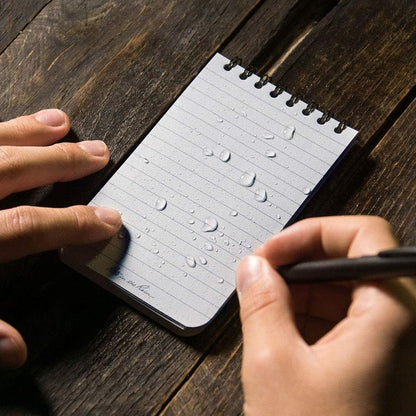 Rite in the Rain Weatherproof Top Spiral Notebook, 3" x 5", Black Cover, Universal Pattern, 3 Pack (No. 735-3X)