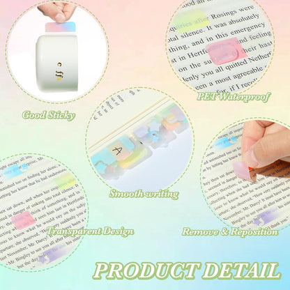 NEWEST 990 Pieces Book Sticky Index Tabs, Transparent Gradient File Tabs Flags, Writable Repositionable Page Markers Labels for Books Reading Notes Classify Files Binder Notebook Office School, 3 Size