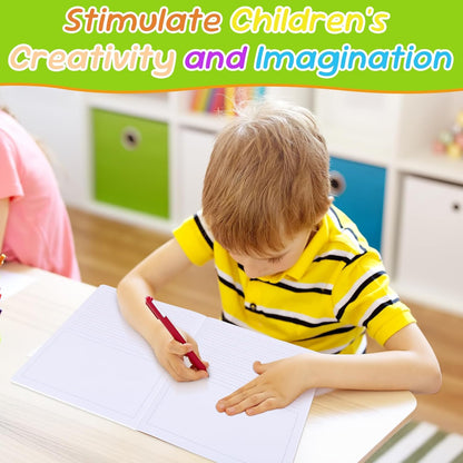 zmybcpack 2 Pack Write Beginner Paper for Kids, 8.5"x11" Story Writing Paper for Kids to Write Story, Primary Composition Notepad(100 Sheets Each, Double-Sided Printing)