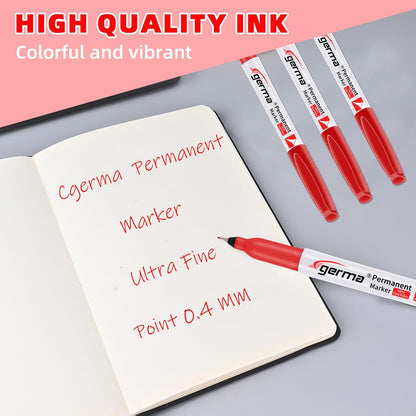 Cgerma Ultra Fine Point Permanent Markers Black, 18 Pack Ultra Fine Tip Markers, Waterproof, Quickly Dry, No bleed, Works on Plastic, Wood,Stone, Metal and Glass for School Office Home