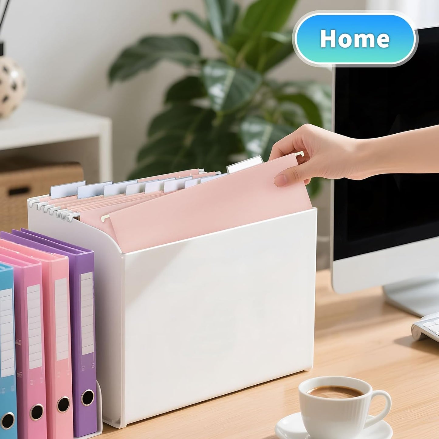 25-Pack Green Hanging File Folders, Letter Size (8.5" x 11") with 1/5-Cut Tabs,Includes 35 Transparent Label Cards & 50 Sticker Labels for Home & Office Organization