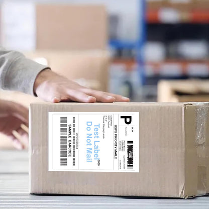 9527 Product Fanfold 4 x 6 Direct Thermal Labels White Perforated Shipping Labels, 500pcs per Stack,1 Stack
