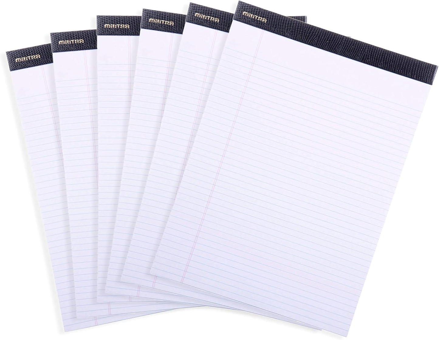 Mintra Office White Legal Pads – Ruled Notepads and Micro-Perforated Sheets, Ideal for Writing, Note-Taking & Creativity, Office, or Professional Use, Basic Pad 6 pack, 8.5"x11" (Narrow Ruled)