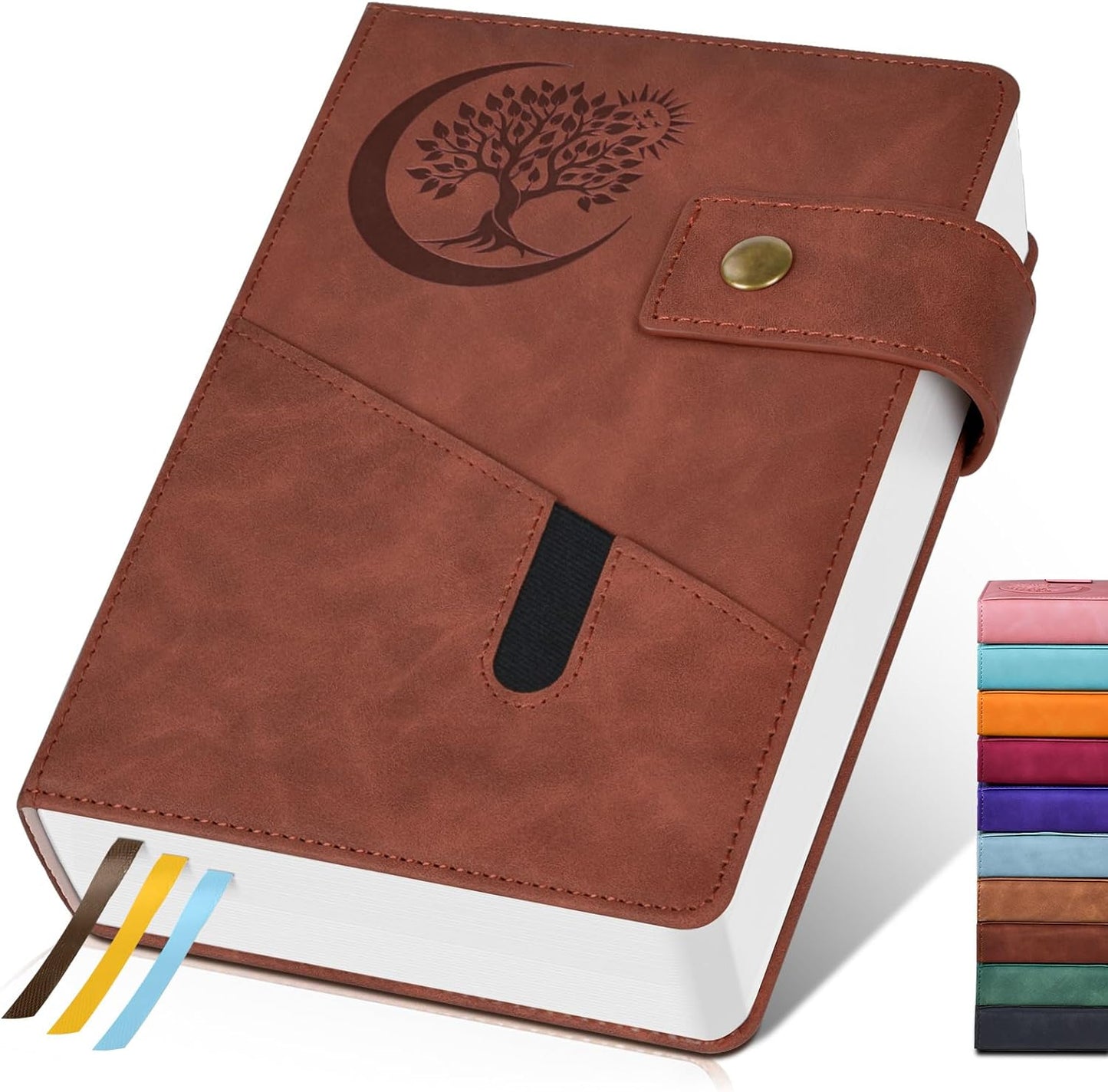 PAIBAS A5 Leather Journal Notebook, 365 Pages Thick Hardcover Lined Journal for Men & Women, Medium 5.9" x 8.4" College Ruled Notebooks for Work, School, Travel, Business,Note Taking,Writing Diary