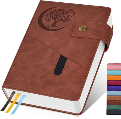 PAIBAS A5 Leather Journal Notebook, 365 Pages Thick Hardcover Lined Journal for Men & Women, Medium 5.9" x 8.4" College Ruled Notebooks for Work, School, Travel, Business,Note Taking,Writing Diary
