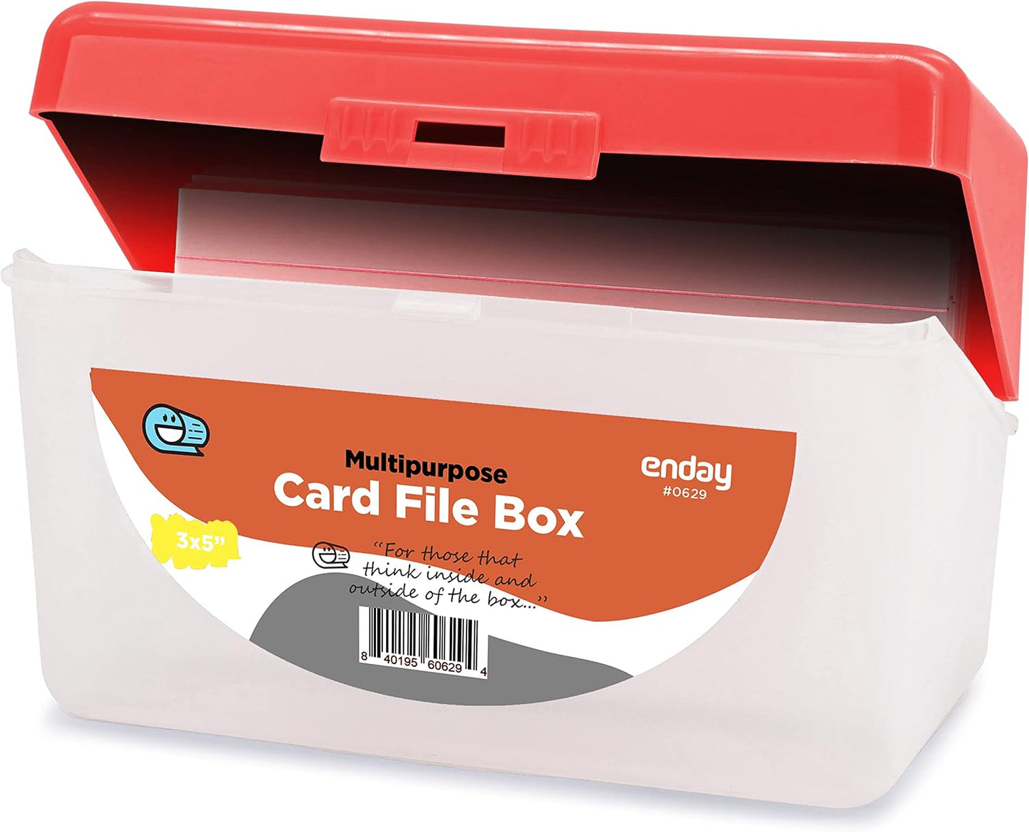Enday Index Card Holder Pink, 3x5 Note Flash Card Organizer Case, Index Card File w/flip top, Notecard Recipe, Holder, Holds 250 Cards, Also Available in Purple, Red, Green, Blue, Grey (1 PC)