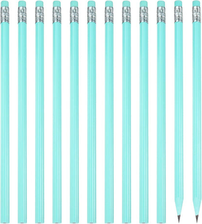 PATIKIL Round Pencils, 12 Pack Triangle HB Graphite Pencil Woodcase Wooden Pencils with Eraser for Classroom Office Writing Drawing Supplies, Pink