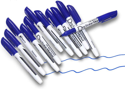 Volcanics Black Dry Erase Markers Low Odor Fine Whiteboard Markers Thin Box of 12