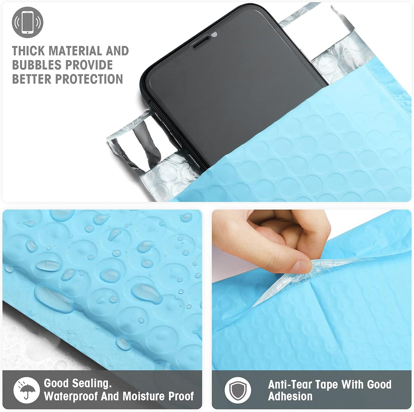Metronic Bubble Mailers 6x10 Inch 100 Pack Black Usable Size 6x9" Opaque Padded Envelopes Waterproof Bubble Envelopes Cushioning Mailer for Small Business Mailing Makeup Jewelry Gifts