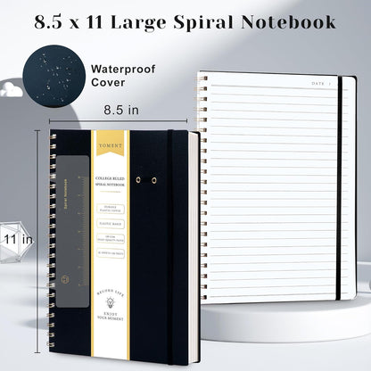 Yoment Graph Paper Spiral Notebook A5 Graphing Notebook 160 Pages Graph Paper Notebook Spiral Bound Waterproof Plastic Hardcover Spiral Journal 5x7 Grid Notebooks for Note Taking,Black