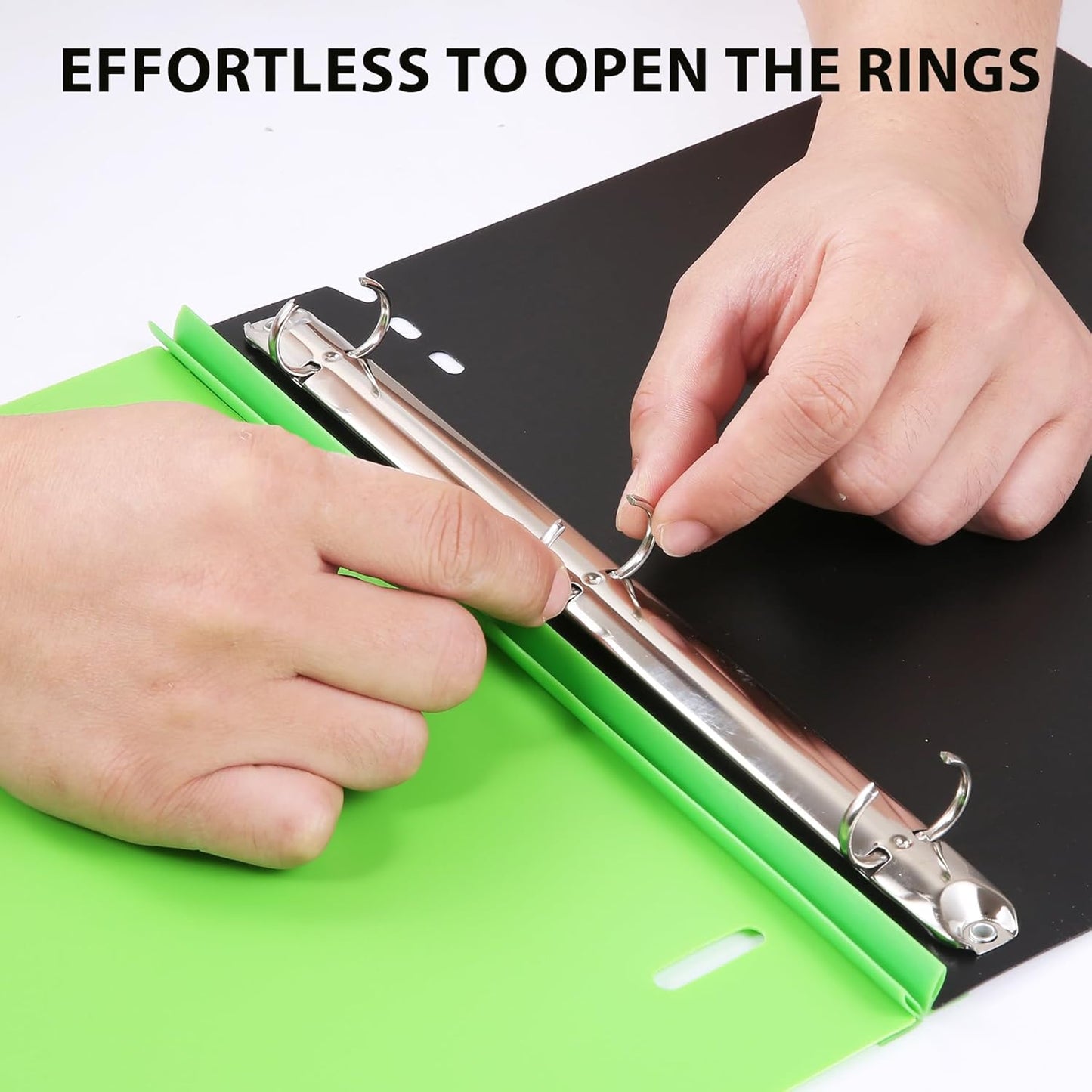 WOT I 1 Inch Telescoping 3 Ring Binder 4 Pack, Expandable Flexible Binder with Customizable Front Cover & Clear Catalog Pocket, Holds 225 Sheets, School Office Supplies, White