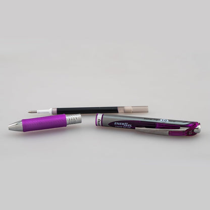 Pentel EnerGel RTX Retractable Liquid Gel Pen, (1.0mm), Bold Line, Metal Tip, Black Ink, Pack of 3 (BL80BP3A)