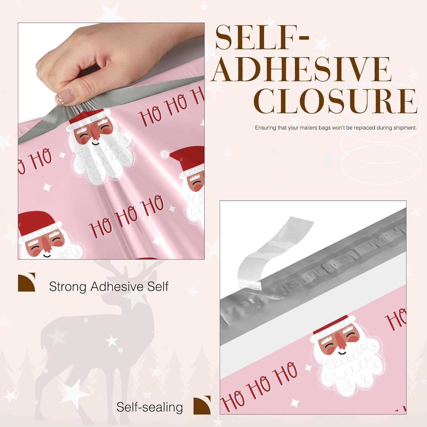Metronic Cute Poly Mailers 10x13" 50pc Small Shipping Bags, Strong Adhesive Mailers Poly Bags for Business, Waterproof Mailing Envelopes for Packing Shipping Clothes Gifts, Gradient BluePink