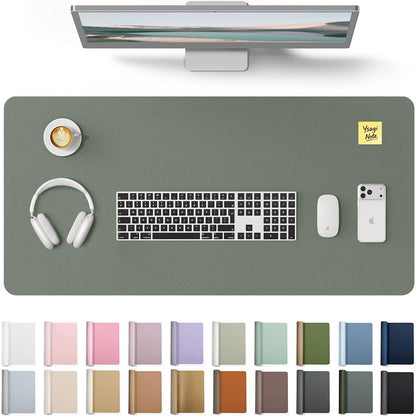 YSAGi Leather Office Desk Pad Protector, Large Mouse Pad, Non-Slip, PU Leather, Laptop Desk Blotter, Waterproof Writing Pad for Office and Home, Black, 23.6" x 13.8" - Colors A
