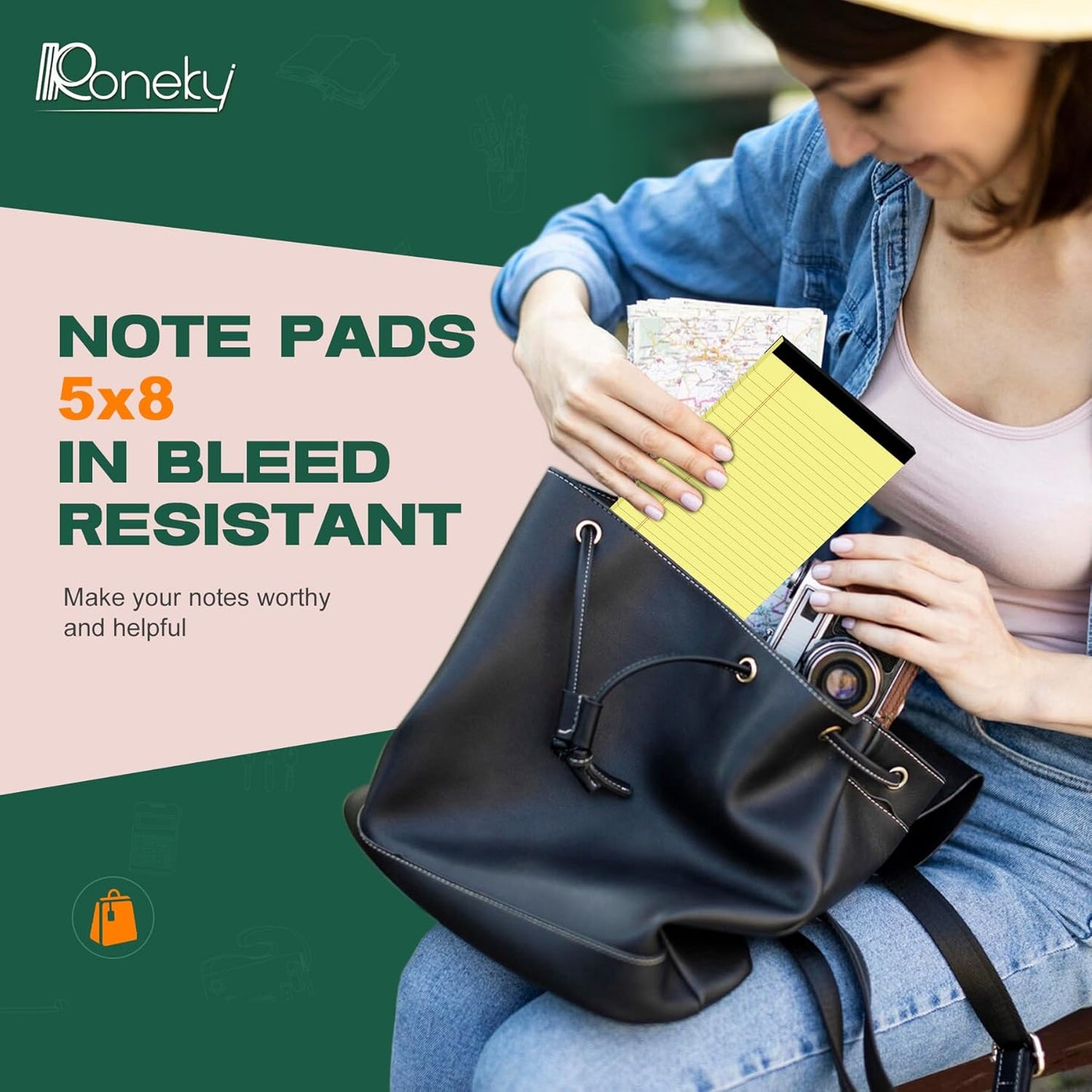 Legal Pads 4x6 Inch College Ruled Small Notepads Writing Note Pads for Work Study Taking Notes To do List, 30 Sheet/Pad Tear-Off Lined Paper Pads Memo & Scratch Pads for Office Home Car School, 8 Pack