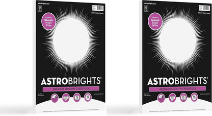 Astrobrights/Neenah Bright White Cardstock, 8.5" x 11", 65 lb/176 gsm, White, 75 Sheets (90905-02) - Packaging May Vary