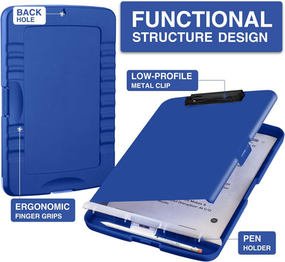 Sooez Clipboards with Storage, High Capacity Clip Boards 8.5x11 with Storage, Heavy Duty Nursing Clipboard Folder, Plastic Clipboard with Pen Holder for Women Teachers Work, School & Office Supplies