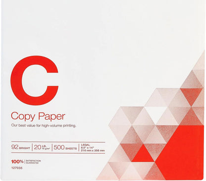TRU RED 8.5x11 Copy Paper 20 lb. 92-Bright 5000 Sheets/Carton, For Office, School & Home