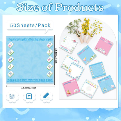Inspirational Sticky Notes Gifts - 9 Pack Funny Positive Quotes Notepads 3x3 Inches, Fun Motivational Self-Adhesive Memo Pads Office Study Supplies for Friends Coworkers (450 Sheets)