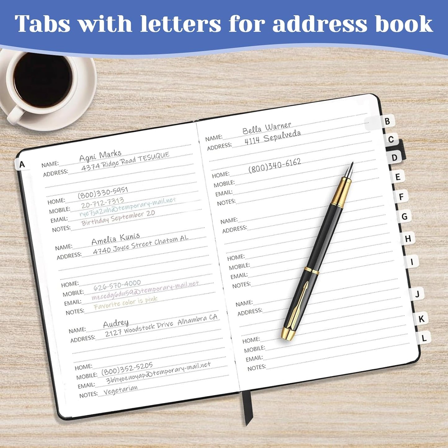 A-Z Sticky Alphabet Tabs, Colorful Self-Adhesive Letter Index Tabs for Notebook, Textbook, Dictionary, and Filing (208 Pcs)