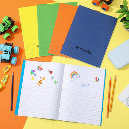 Henoyso 12 Pcs Primary Composition Notebook K-2 Primary Journal, Notebook for Kids Supplies, Bulk Blank Writing Book for Kid to Write Draw Journal 60 Page (9.8″ X 7.5″,Light Color)