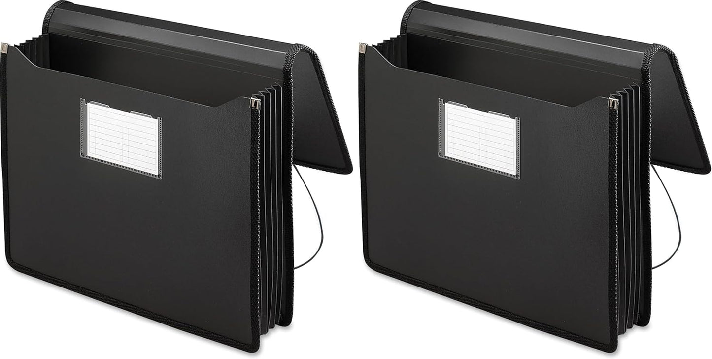 Smead Poly Wallet, Accordion File Organizer for File Folders, Legal Size, Black, 5-1/4 inch Expansion, Office Supplies, Document Organizer (71510)