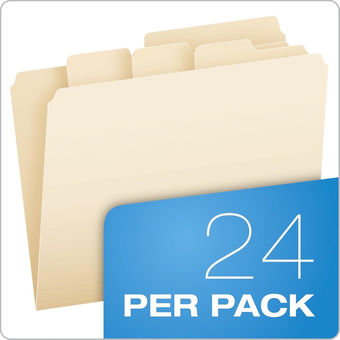 Pendaflex Divide It Up File Folders, Paper and Documents Organizer, Folder with Pockets, Manila File Organizer for School, Home and Office, Letter Size, 24/Pack (10770)