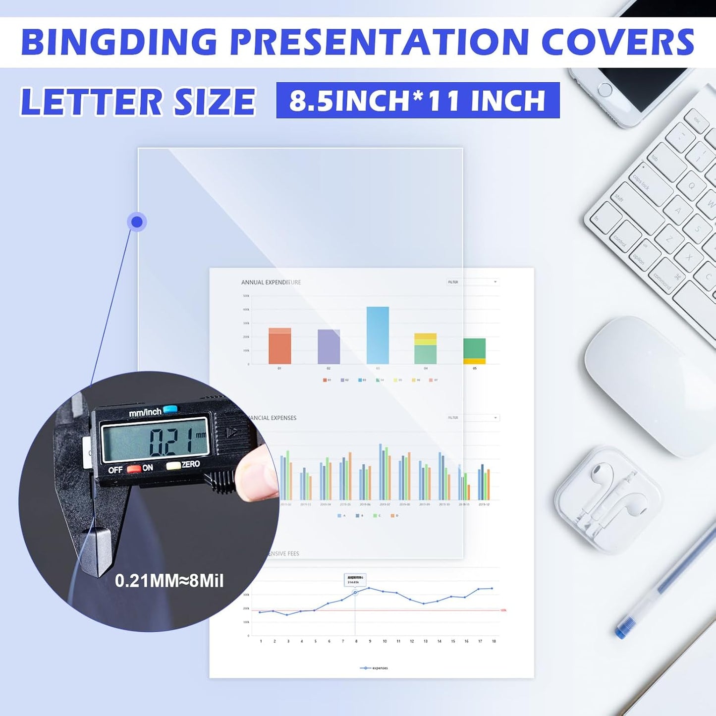 TOTiyea 200 Pack 5 Mil PVC Binding Presentation Covers, Clear Report Covers for Binding,8.5x11 Inches,Letter Size