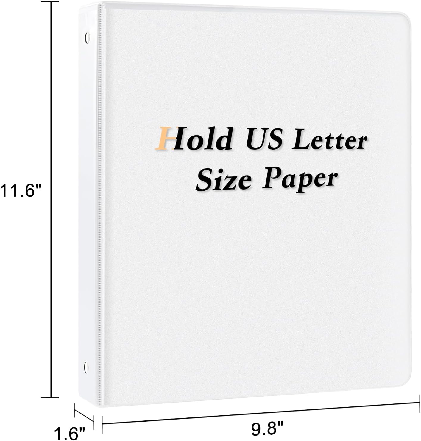 CIXILDTS 0.5-inch Round Ring Binder, Durable 1/2" 3 Ring Binder Fit Letter Size Paper, Presentation View Binders, White,12-Pack
