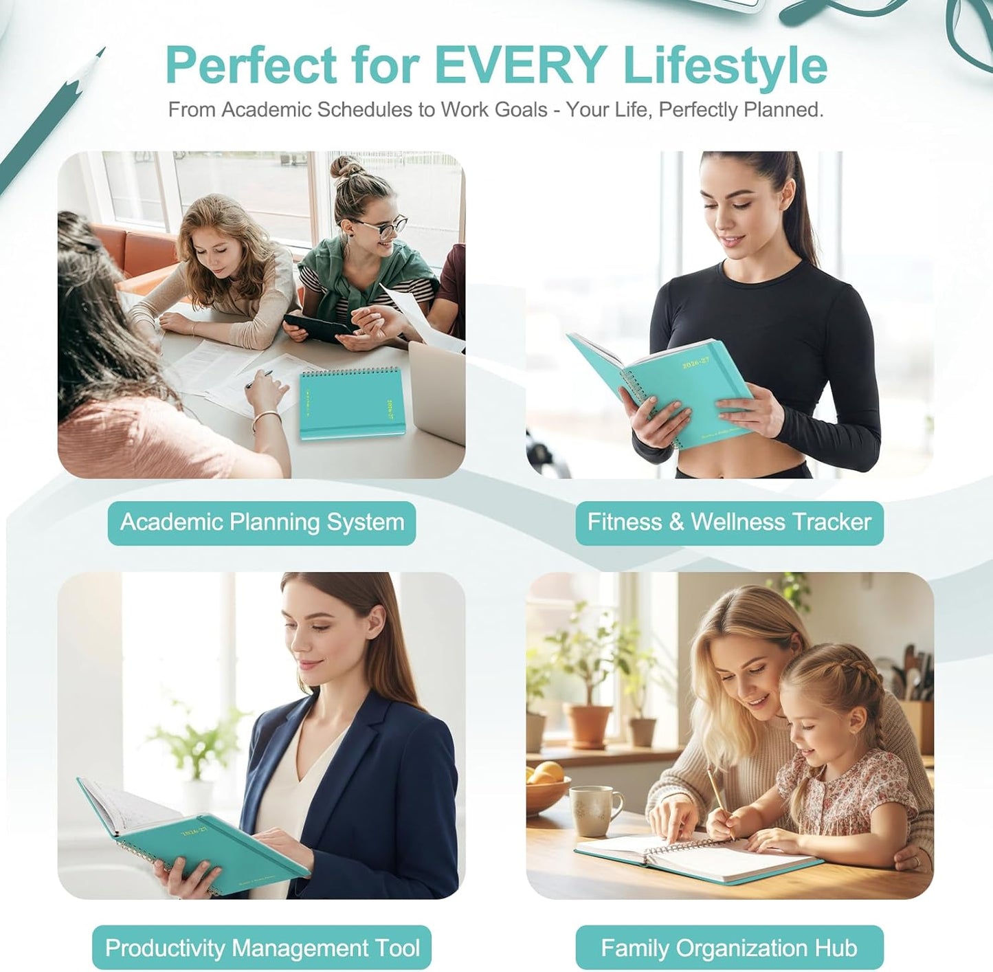 Planner 2026-2027, Weekly and Monthly Academic Year Calendar Planner, July 2026 - June 2027, Daily Agenda Book for Office School Supplies, A5(6.3'' x 8.5'')