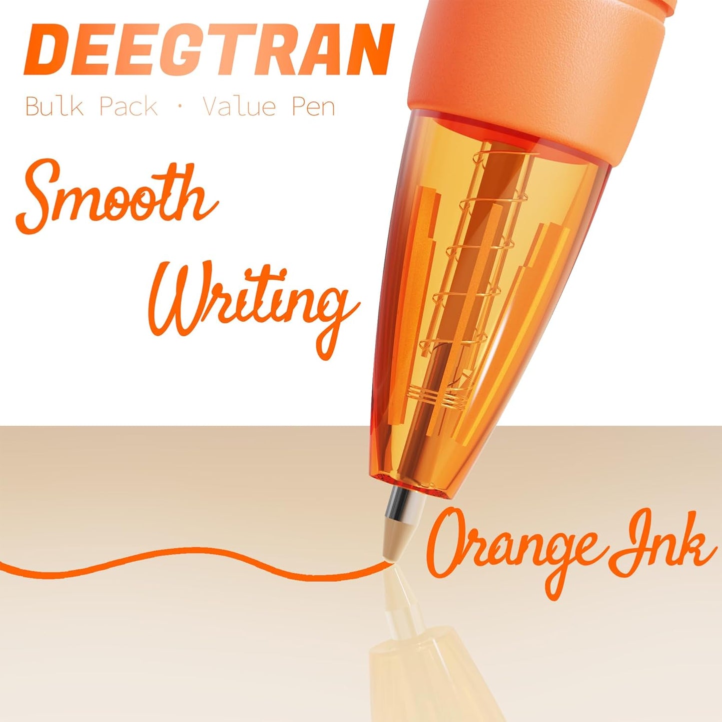 deegtran Pens Bulk, 30 Pack No Bleed Black Ink Click Pens with Soft Grip, Wholesale Retractable Ballpoint Pens for Office School, Medium Point Smooth 1.0MM