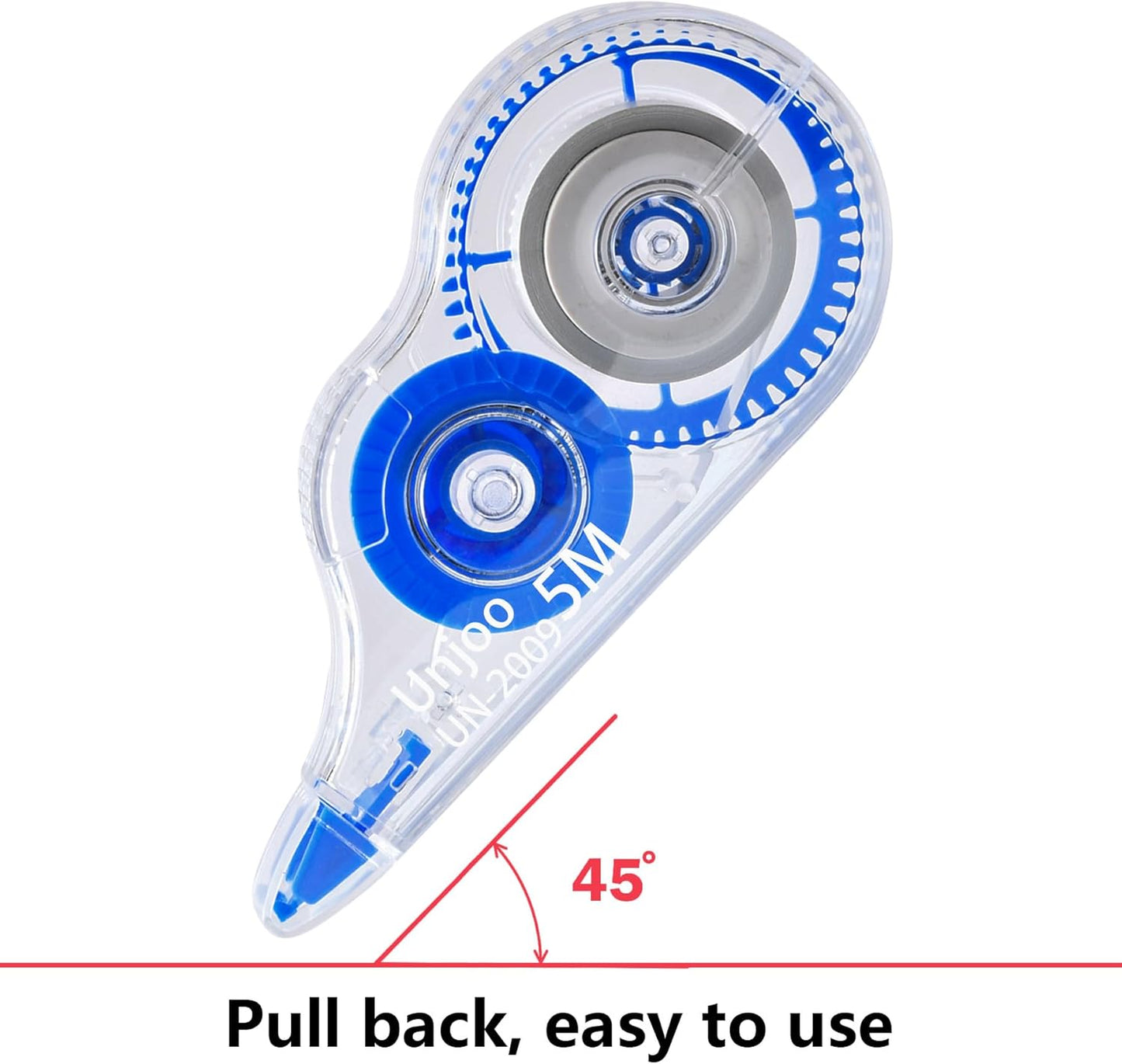 Unjoo White Correction Tape, Easy To Use Applicator for Instant Corrections Wrong Writing At Any Time, For school, Office (12pack, 5M/196" x 0.2", Black)