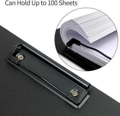 A4 Clipboard Folder,10 Pack Foldable Clipboards with Pocket for Business,Office,School or Restaurant (Black)