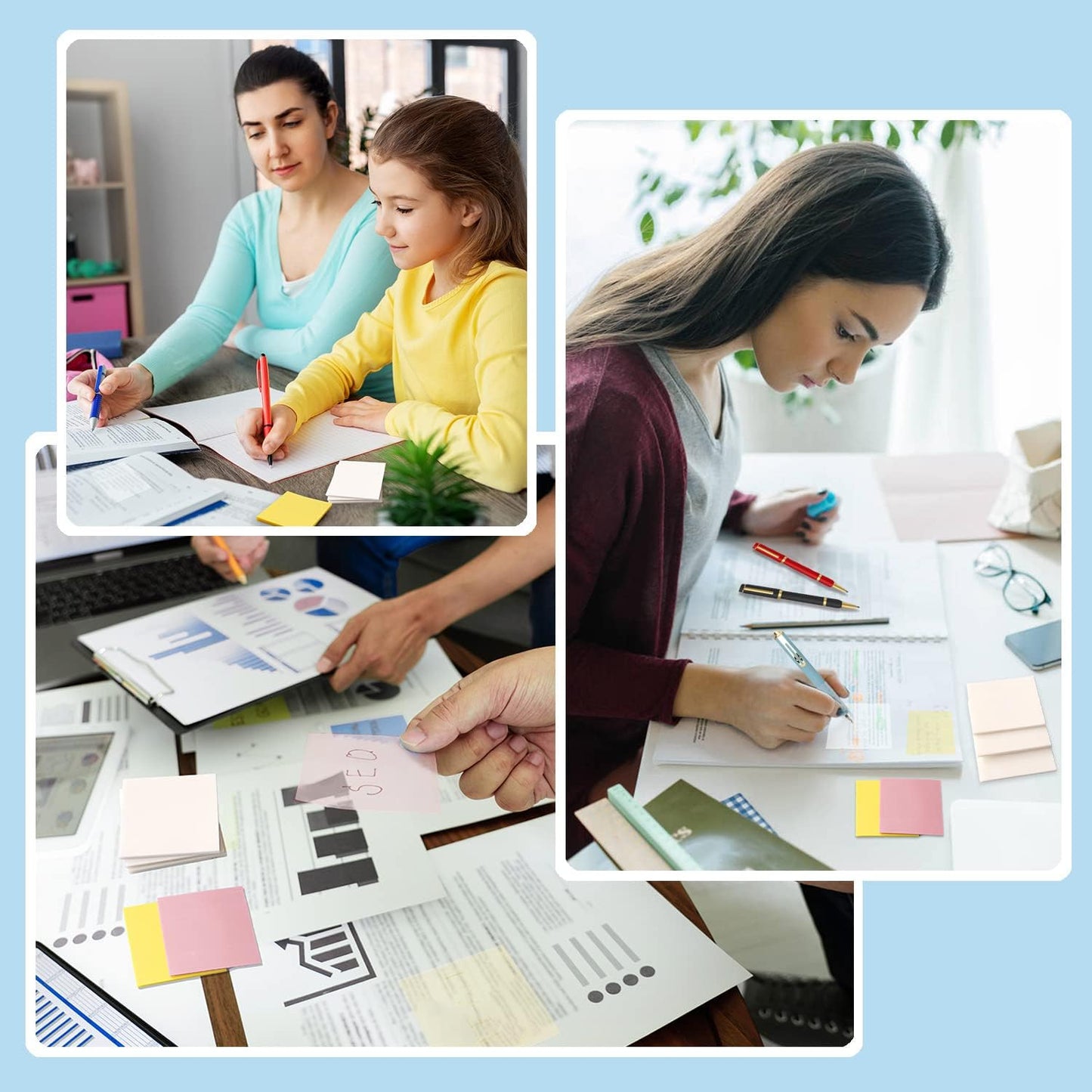 Transparent Sticky Notes - 3x3 inch Clear Sticky Notes Waterproof Self-Adhesive Translucent Sticky Note Pads for Books Annotation, See Through Sticky Note (200 Sheets)