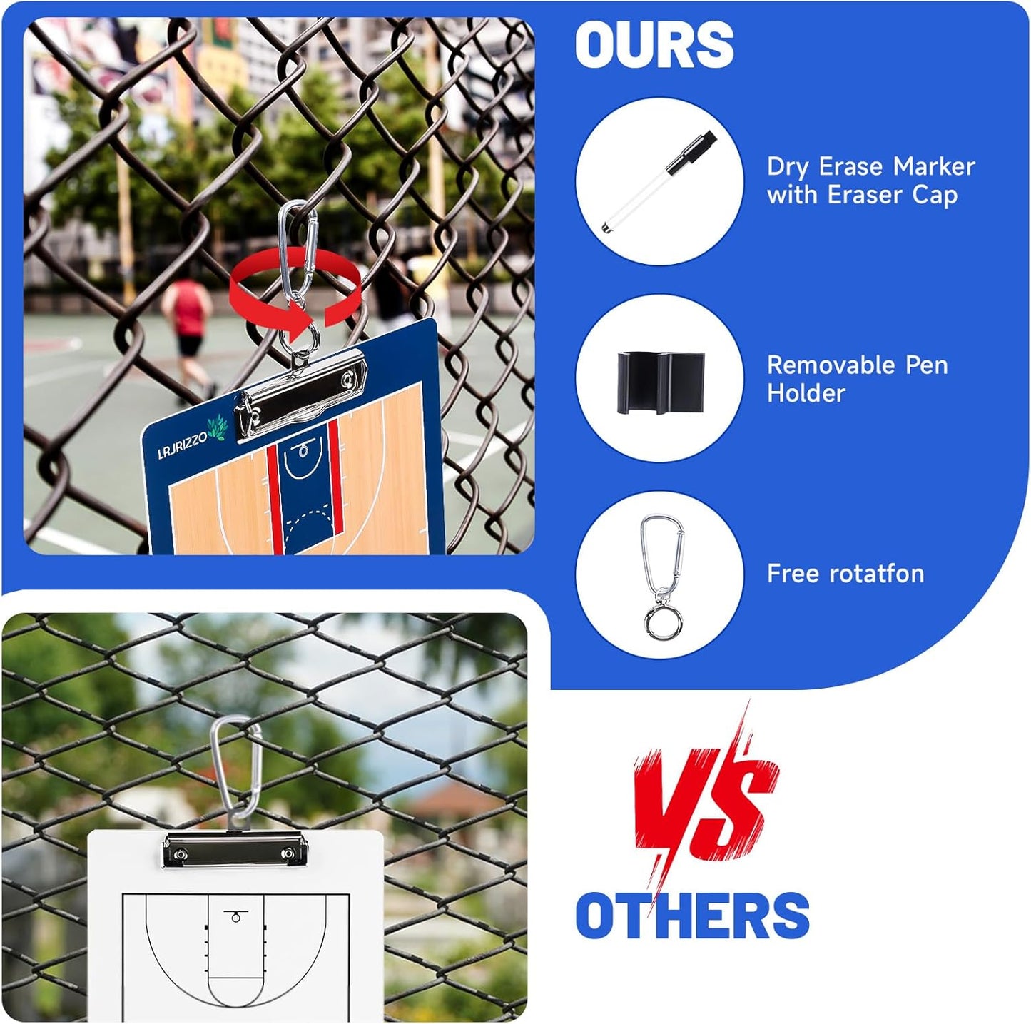 Basketball Dry Erase Coaches Clipboard, Basketball Clipboard for Coaches Double-Sided Basketball White Board for Coaches Writable and Erasable Basketball Dry Erase Board for Coaches Gift