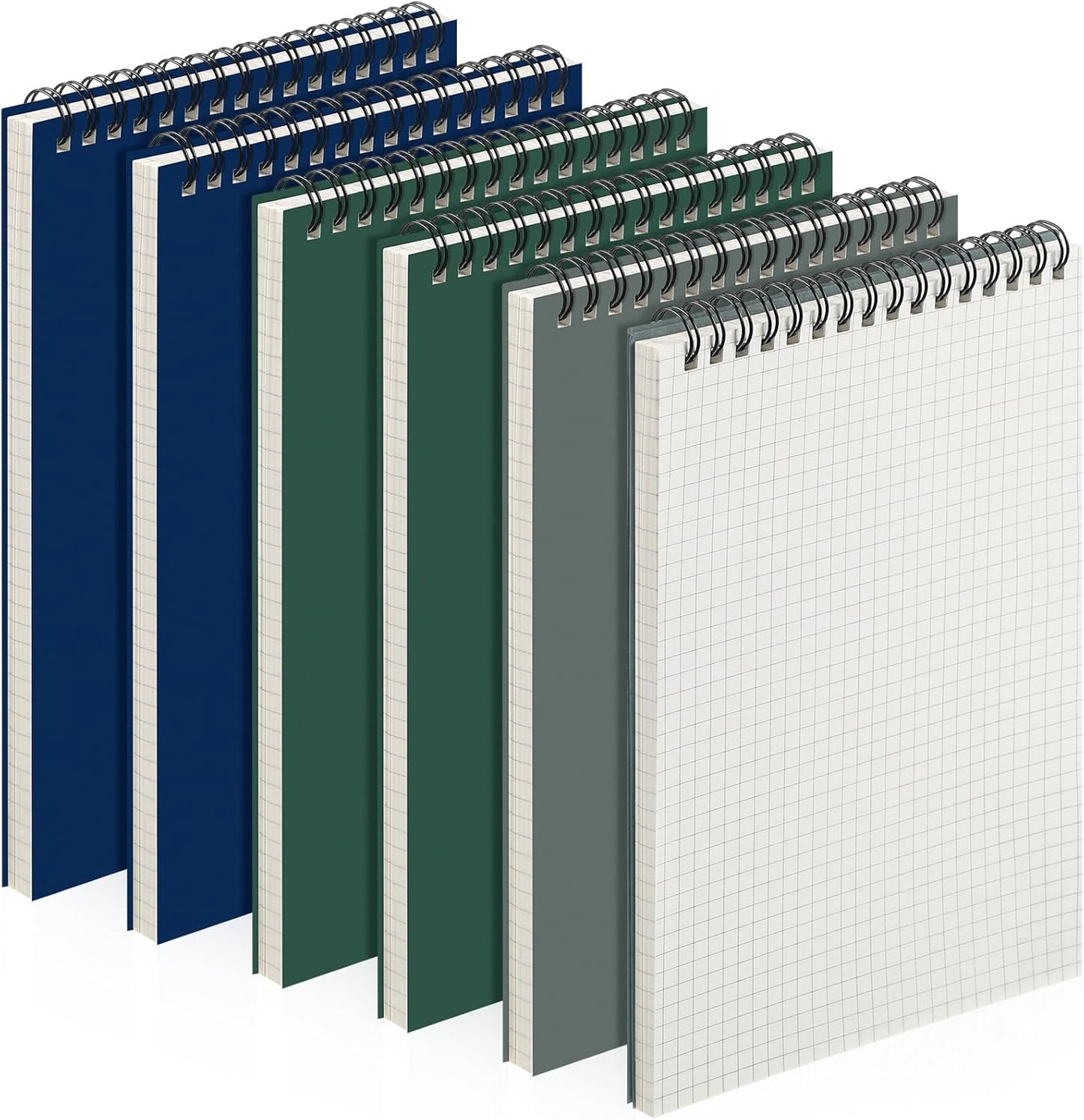 Engrowtic 2 Pack Graph Paper Spiral Notepad A5 Top Wirebound Notepad Grid Notebook Steno Pads Memo Notebook Grid Paper 140 Pages for Writing Sketching Drawing Office Supplies (Black)