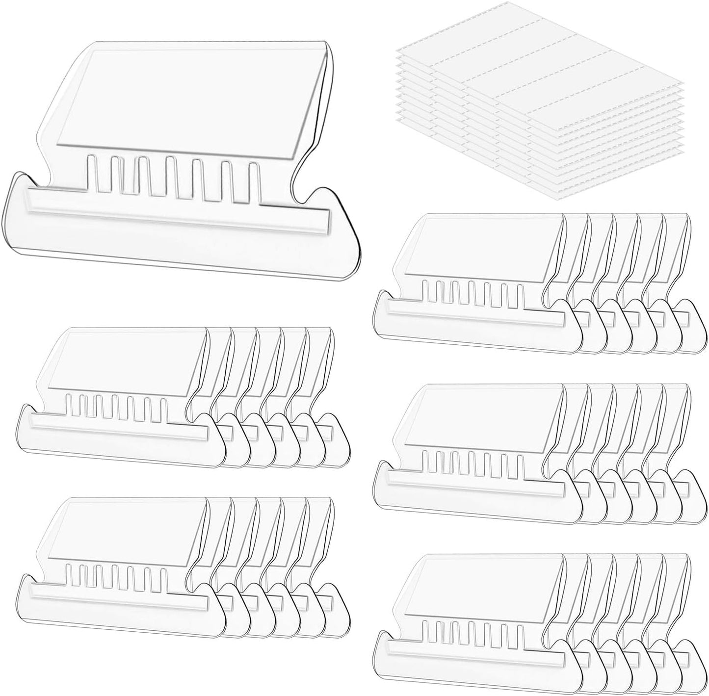 File Folder Tabs, Paxcoo 50 Sets Hanging File Folder Tabs and Inserts, Plastic Tabs for Hanging Folders, Multicolor