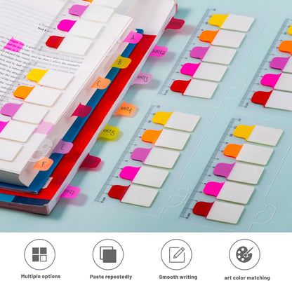 Golcellia Sticky Tabs - 600 Sheets Notebook Tabs - Sticky Flags, Index & Page Tabs - Durable Divider & Binder Tabs for Books & Bibles（6 Pcs, 5 - Color）