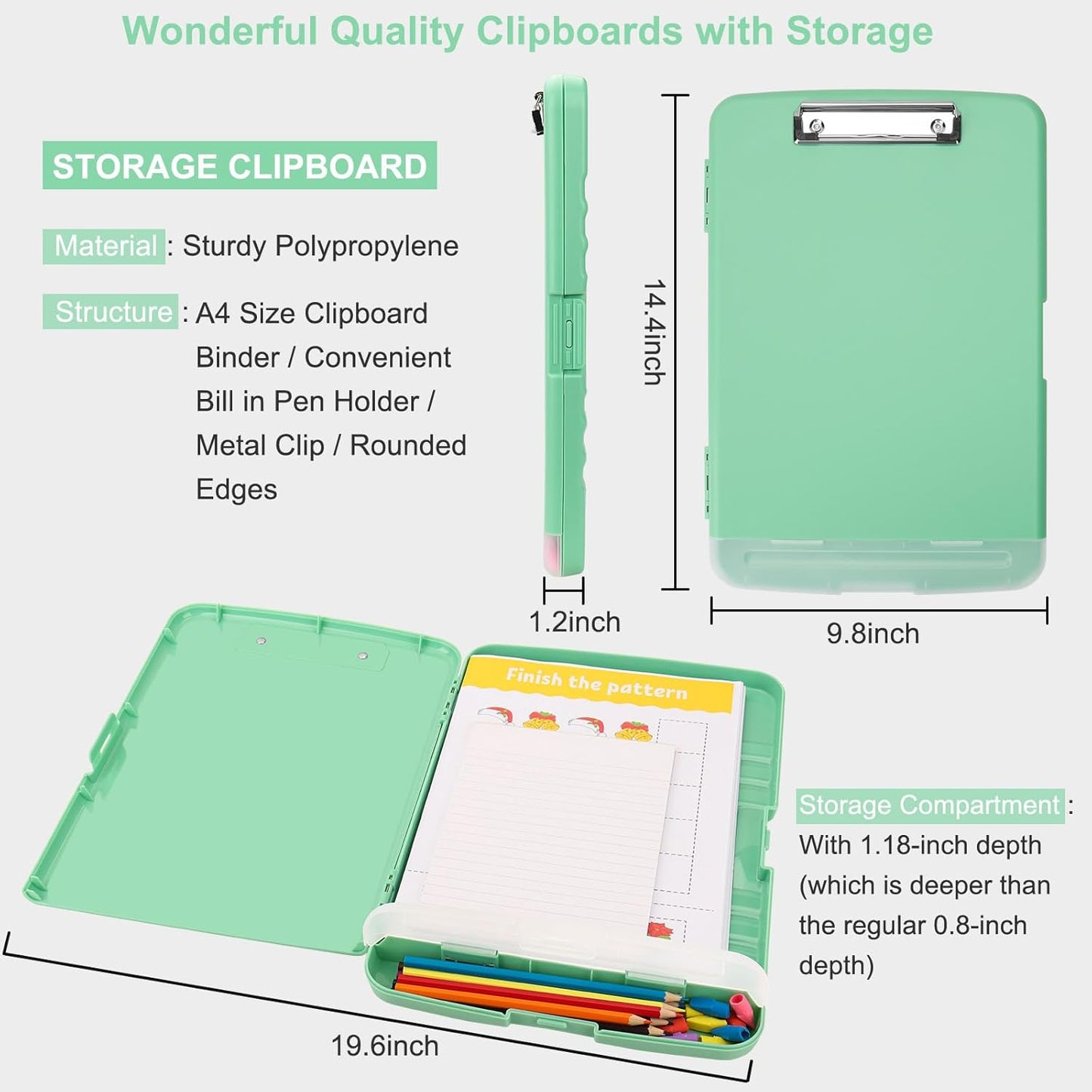 SFLHHDM Purple Clipboard, Clip Boards 8.5x11, Teacher Clipboards with Storage, Plastic Clipboard with Pen Holder, Clipboards Storage for Women Teachers Work, School & Office Supplies