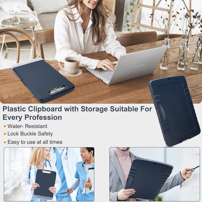 SFLHHDM Purple Clipboard, Clip Boards 8.5x11, Teacher Clipboards with Storage, Plastic Clipboard with Pen Holder, Clipboards Storage for Women Teachers Work, School & Office Supplies