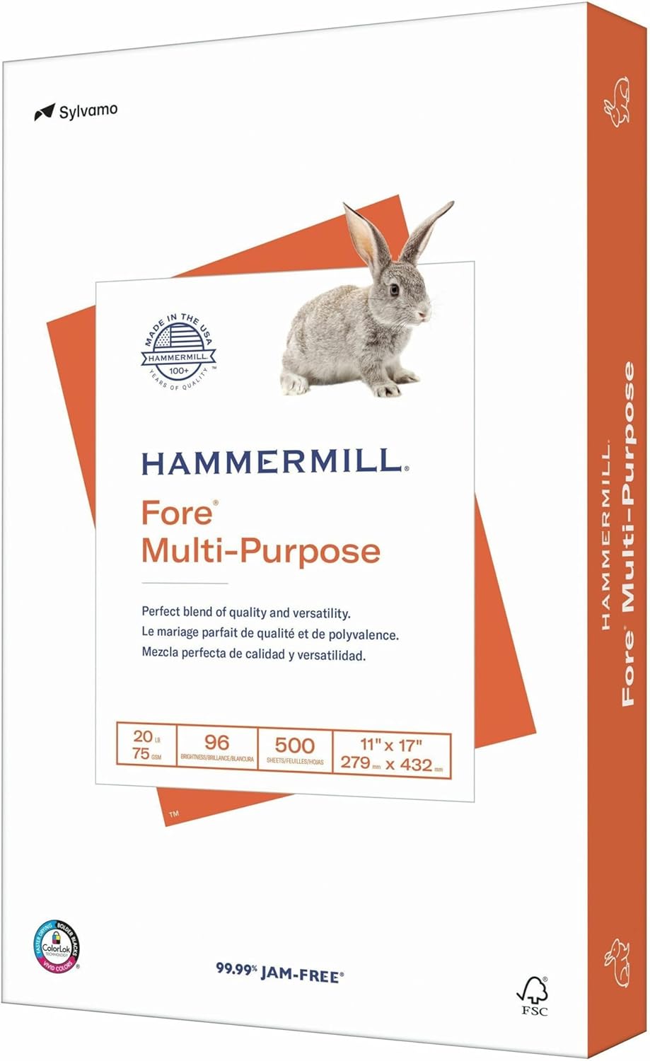 Hammermill Printer Paper, Fore Multipurpose 20 lb Copy Paper, 8.5 x 11-1 Ream (500 Sheets) - 96 Bright, Made in the USA, 103267